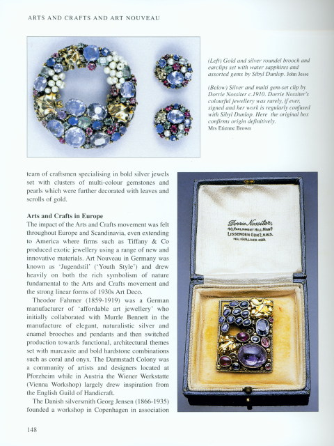 Top left pieces attributed to Sybil Dunlop are clearly by Dorrie Nossiter the lower one is correctly attributed to Dorrie also note address for Lissenden Gardens on the case lid. Image
